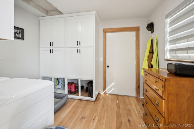 bedroom with light wood-style flooring