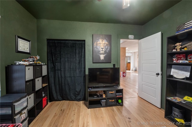 interior space with wood finished floors