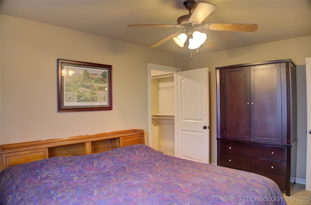 bedroom with a ceiling fan