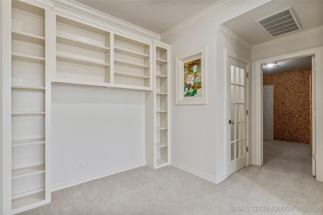 11630 S Fulton Ave, Tulsa, OK 74137 - interior space featuring carpet, ornamental molding, built in features, and baseboards