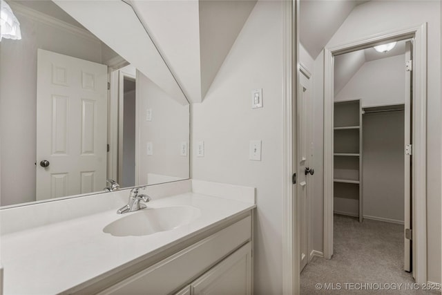11630 S Fulton Ave, Tulsa, OK 74137 - bathroom with vanity and crown molding