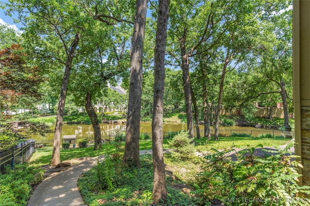 11630 S Fulton Ave, Tulsa, OK 74137 - view of yard featuring a water view and view of wooded area