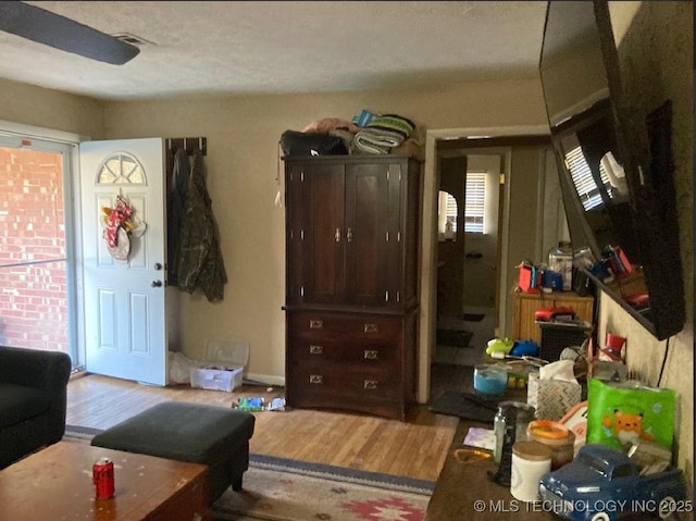 living area featuring wood finished floors