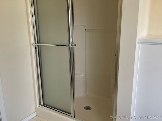 full bathroom featuring a shower stall