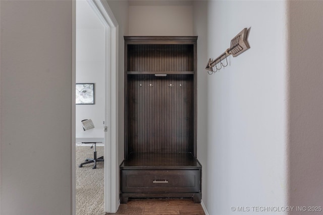 mudroom featuring wood finished floors