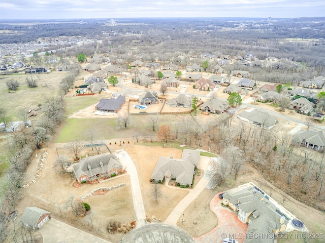 drone / aerial view with a residential view