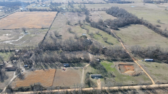 aerial view with a rural view