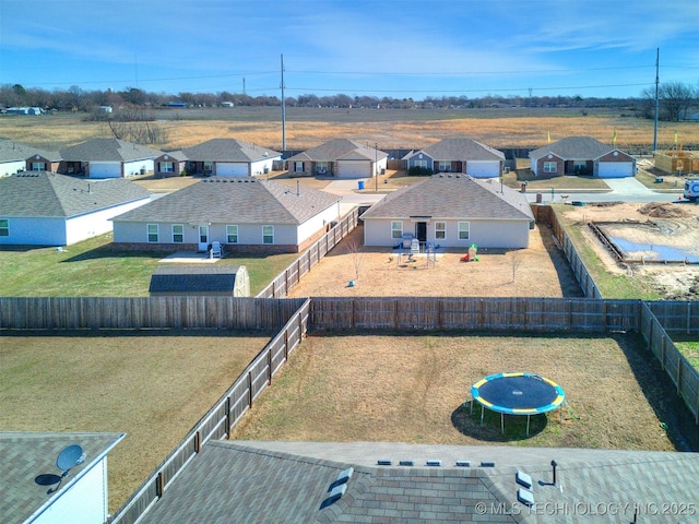 aerial view featuring a residential view