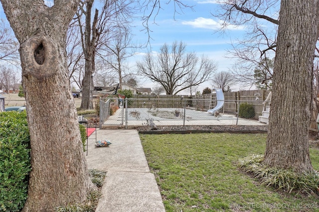 view of yard with fence