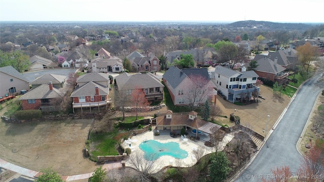 drone / aerial view with a residential view