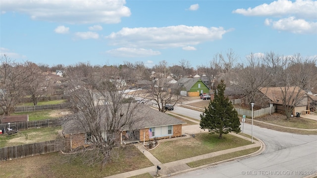 drone / aerial view with a residential view