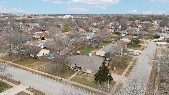 aerial view with a residential view