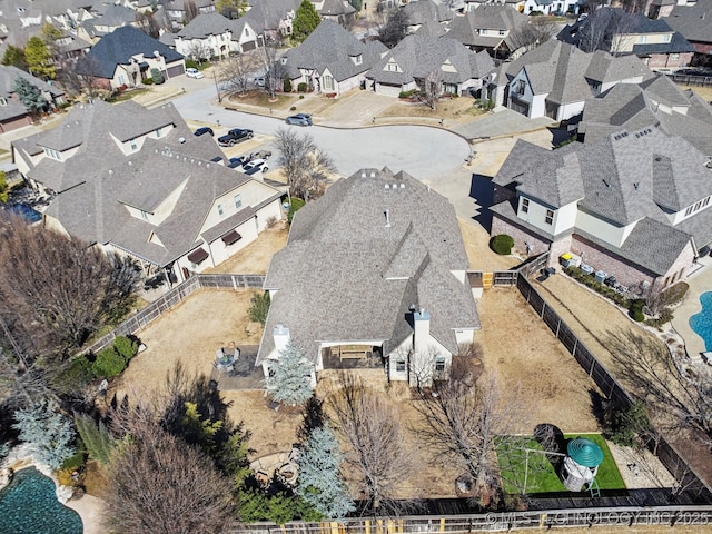 bird's eye view featuring a residential view