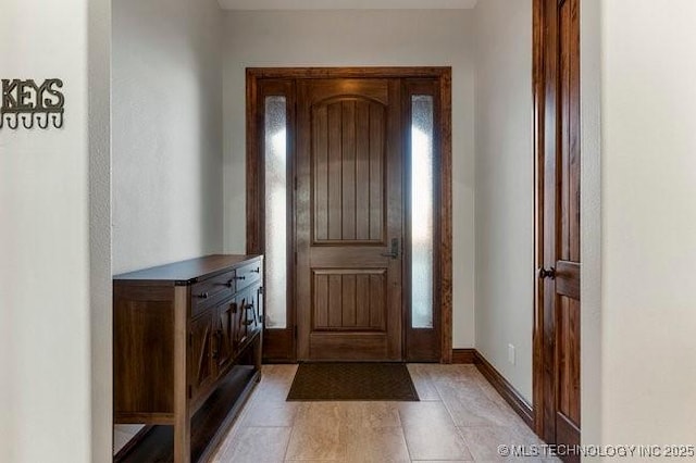 entryway with baseboards