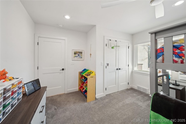 2808 E 37th Pl, Tulsa, OK 74105 - carpeted bedroom featuring recessed lighting and a closet