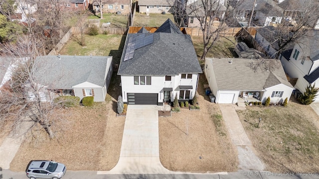 bird's eye view with a residential view