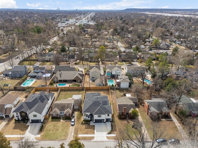 aerial view featuring a residential view