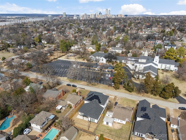 bird's eye view with a residential view