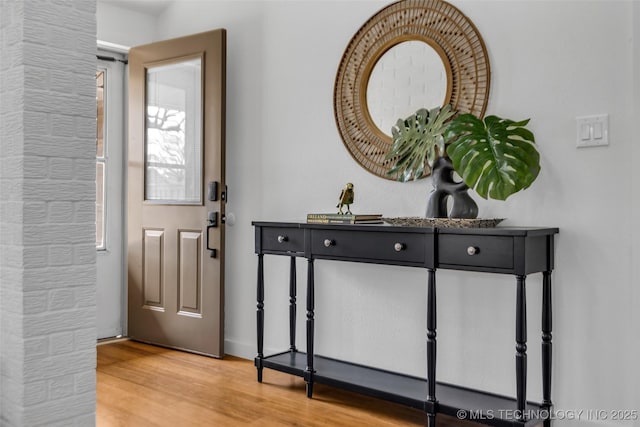 entrance foyer with light wood-style flooring