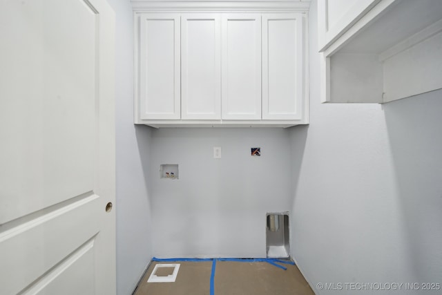 washroom featuring visible vents, cabinet space, and hookup for a washing machine