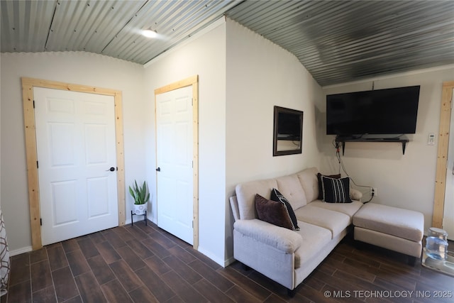 unfurnished living room featuring wood finish floors