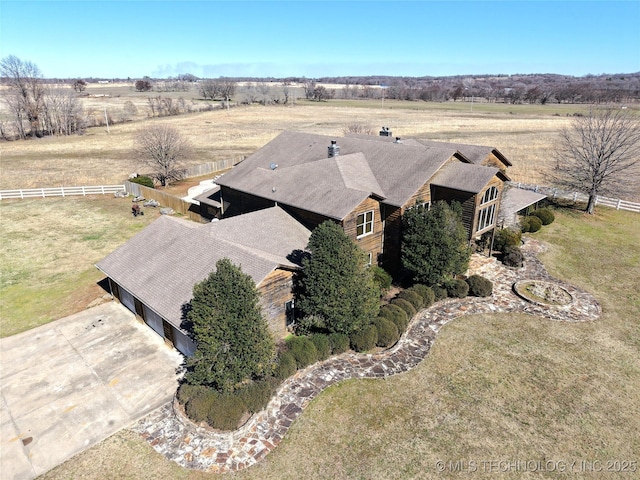 drone / aerial view featuring a rural view