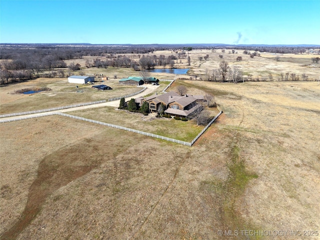 drone / aerial view with a rural view