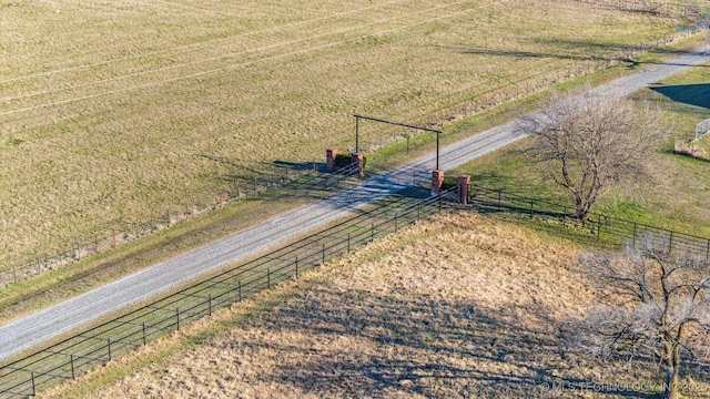 bird's eye view with a rural view