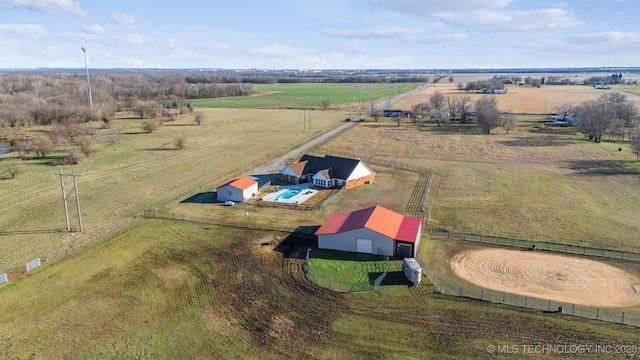 drone / aerial view featuring a rural view