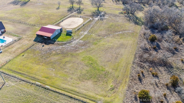 bird's eye view featuring a rural view