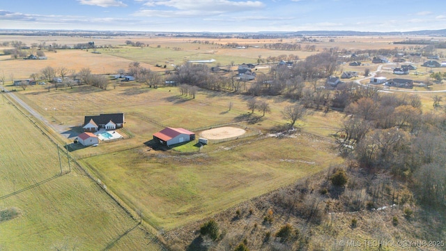 bird's eye view with a rural view