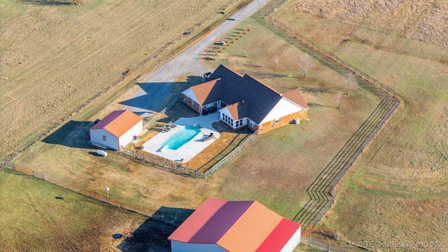 bird's eye view with a rural view