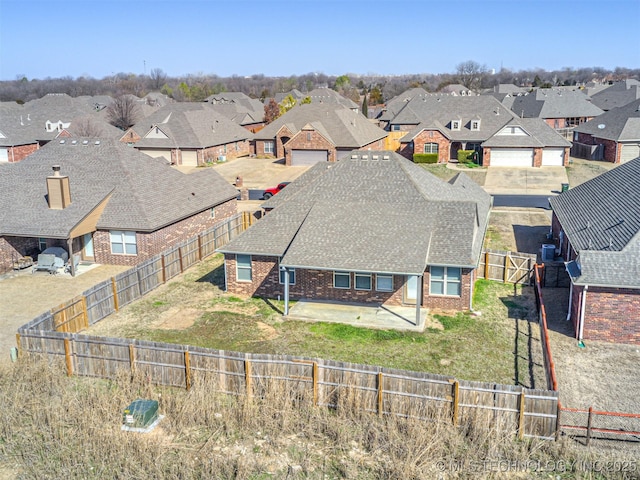 aerial view featuring a residential view