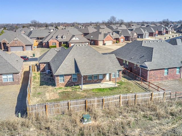 bird's eye view featuring a residential view