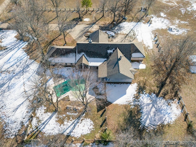 view of snowy aerial view