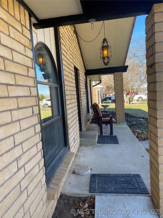 view of patio / terrace with a porch