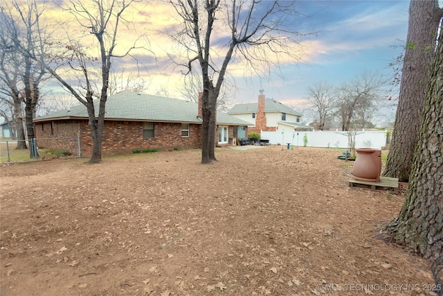 view of yard with fence