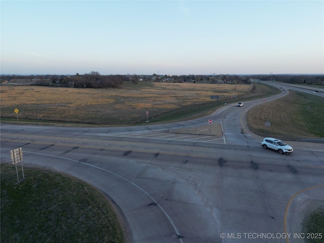 drone / aerial view with a rural view