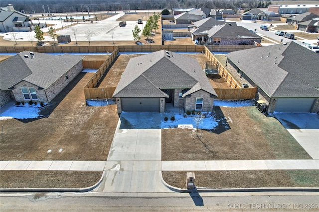 drone / aerial view with a residential view