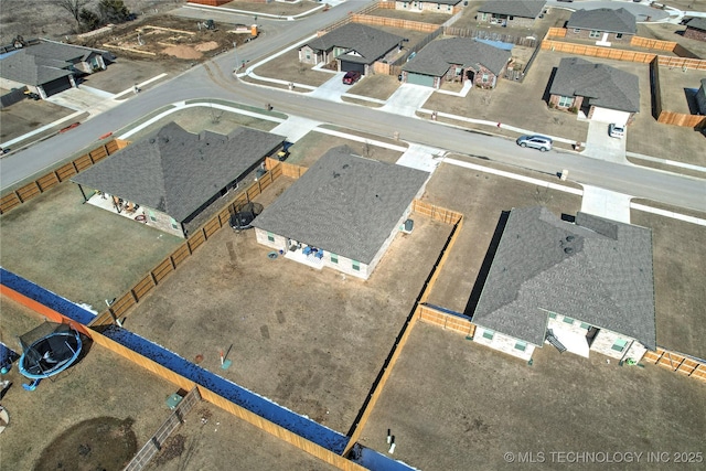 aerial view featuring a residential view