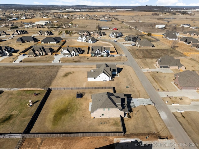 bird's eye view featuring a residential view