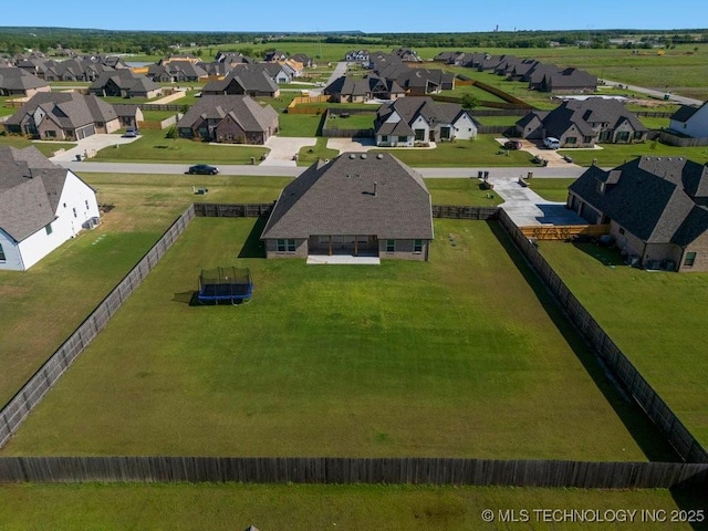 bird's eye view with a residential view