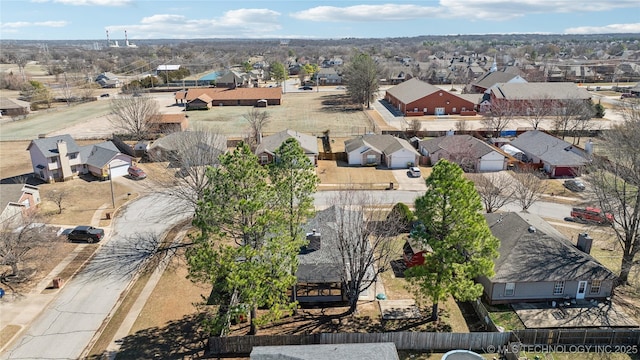 birds eye view of property with a residential view