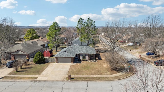 bird's eye view with a residential view