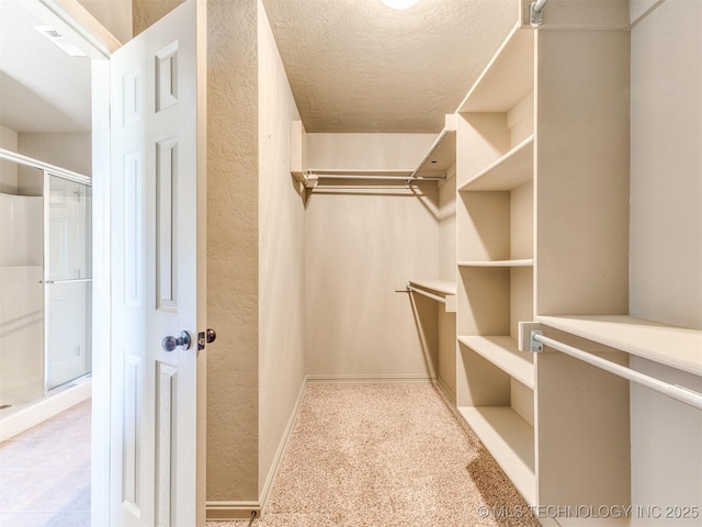 spacious closet with carpet flooring