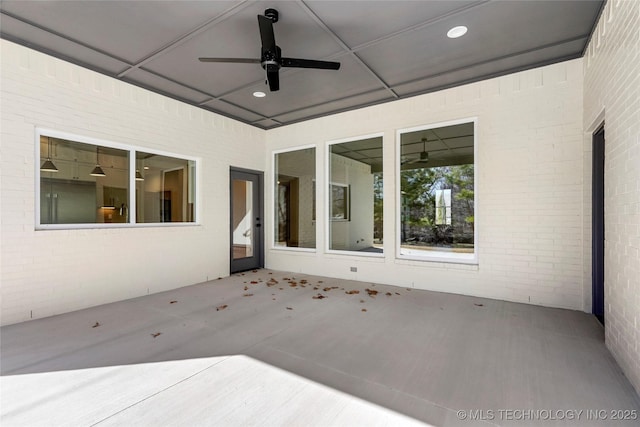 view of patio / terrace with ceiling fan