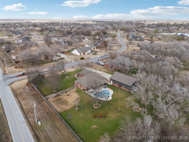 aerial view with a residential view