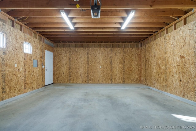 interior space with a garage