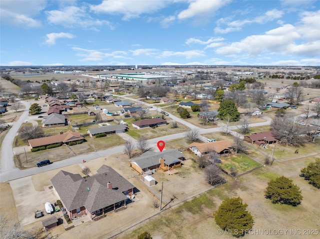 bird's eye view with a residential view