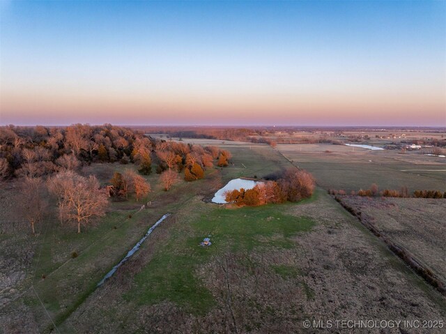 49721 E 95th Rd, Miami, OK 74354 - drone / aerial view featuring a rural view and a water view